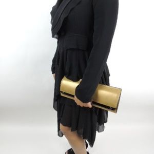 GRACIA LONG SLEEVE BLACK RUFFLE COAT DRESS SIZE, S